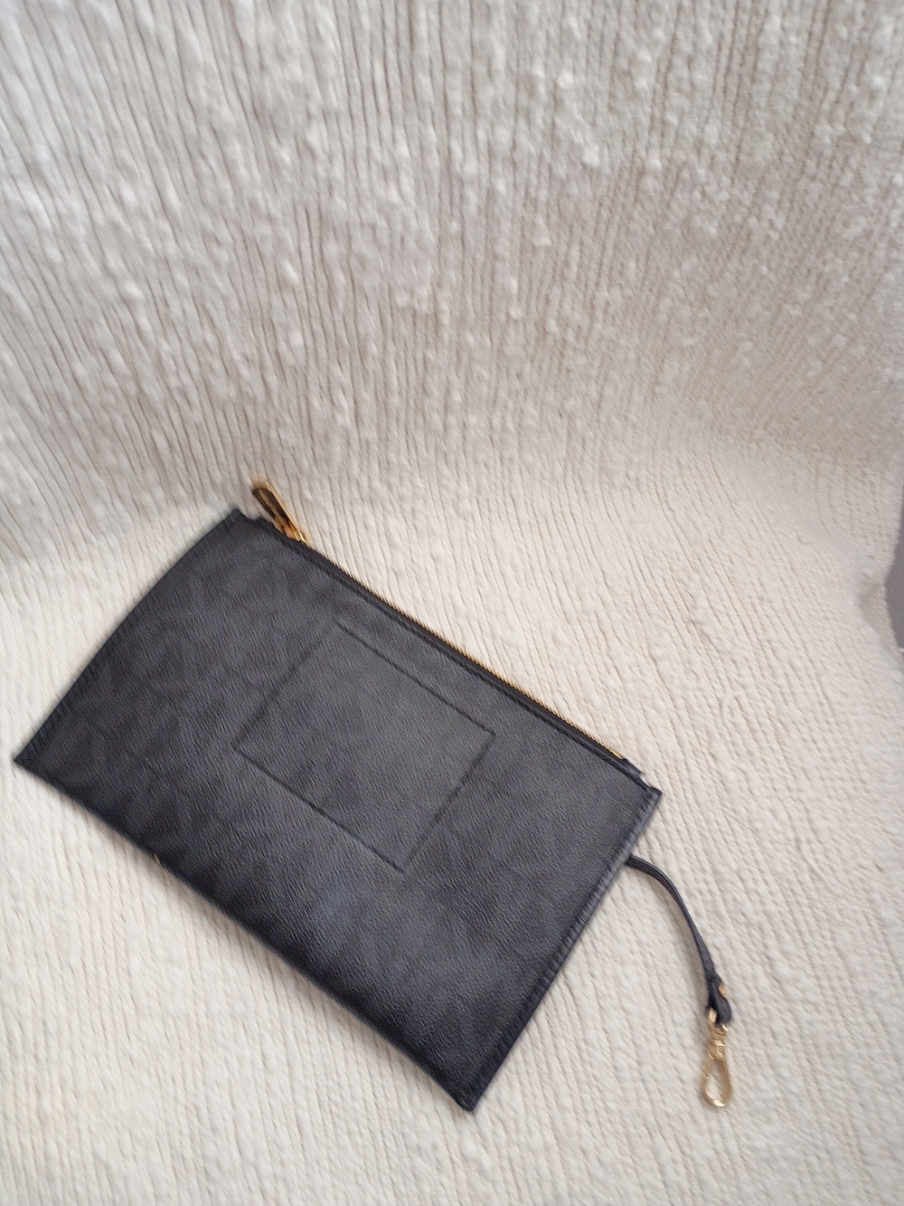 Michael Kors Collection Black Leather Wristlet with Gold Hardware